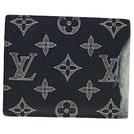 Louis Vuitton-LOUIS VUITTON Monogram Savanna Porte Feuille Marco Wallet M66467 LV Auth 39920-Navy blue