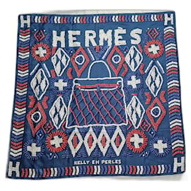 Hermès-lenço hermès gigante 140 miçangas KELLY-Azul