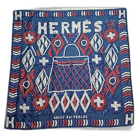 sciarpa gigante di hermès 140 KELLY perline Blu
