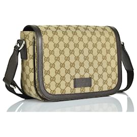 Gucci-Gucci Messenger Bag Beige Man Fabric Original GG Mod. 449172 KY9KN 9886-Beige