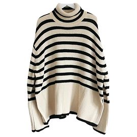 Totême Rollkragenpullover mit Toteme Signature-Streifen Creme