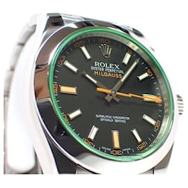 Rolex-ROLEX Milgauss green glass 116400GV V series Mens-Silvery