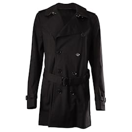Burberry-Burberry Classic Trench Coat in Black Cotton-Black