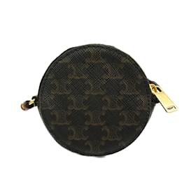 Céline-Triomphe Round Purse-Black