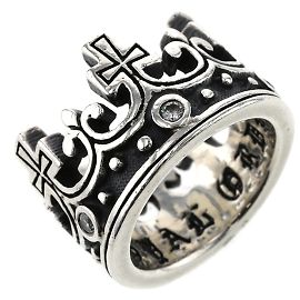& Other Stories Silver crown ring Black