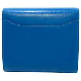 Hermès-Hermes Blue Constance Compact Wallet-Blue