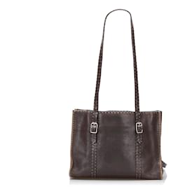 Fendi-Fendi Brown Selleria Shoulder Bag-Brown,Dark brown