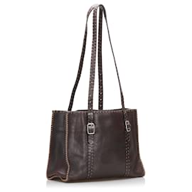 Fendi-Fendi Brown Selleria Shoulder Bag-Brown,Dark brown