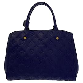 Louis Vuitton-Louis Vuitton Blue Monogram Empreinte Montaigne MM-Blue
