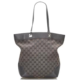 Gucci-GG Canvas Tote Bag 272377-Brown