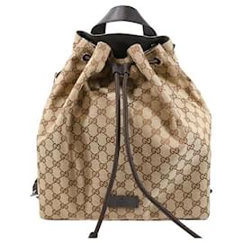 Gucci-Gucci Beige Backpack Man Fabric Original GG Mod. 449175 KY9mn 9790-Beige