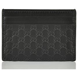 Gucci-Gucci Card Holder Black Man Leather Microguccissima Mod. 262837 BMJ1N 1000-Black