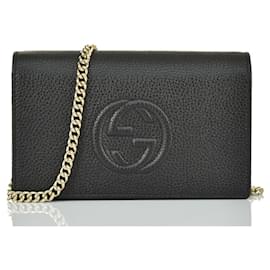 Gucci-Gucci Soho Handbag Black Leather Woman Cellarius Mod. 598211 a7M0g 1000-Black