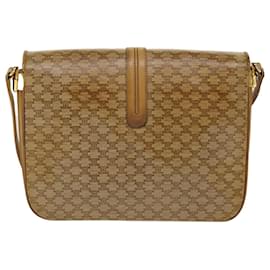 Céline-CELINE Macadam Canvas Shoulder Bag PVC Leather Beige Auth 39942-Beige