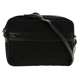 Céline-CELINE C Macadam Canvas Shoulder Bag Black Auth fm2217-Black
