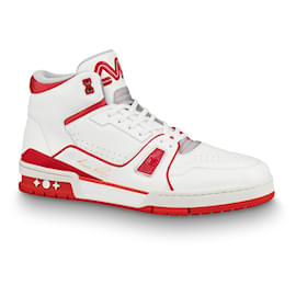 Louis Vuitton-LV TRAINER SNEAKER MID-TOP Virgil Abloh-White,Red
