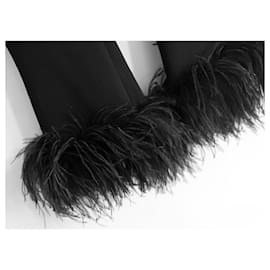 Autre Marque-16Arlington Brisbane pantalones con detalles de plumas-Negro