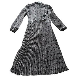 Robe Jupe Plissée Bash Noir Blanc Rouge Argent Métallisé Multicolore