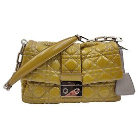 Sac Christian Dior Miss Dior en cuir verni doré Doré