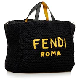 Fendi-Cartable en laine noire Fendi-Noir