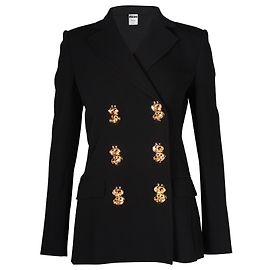 Blazer petto foderato Moschino Couture Dollar Sign in viscosa nera Nero