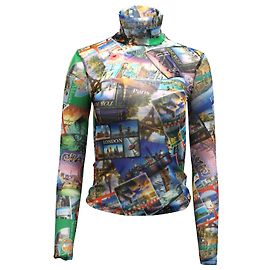 Balenciaga Postcard Turtleneck in Multicolor Polyamide Other Python print