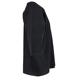 Issey Miyake-Homme Plisse Issey Miyake Short Sleeve Top in Black Polyester-Black