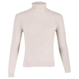 Apc-a.P.C. Turtleneck Textured Sweater in Beige Wool-Beige
