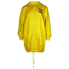 Moschino-Moschino Couture Teddy Bear Coat in Yellow Polyamide-Yellow