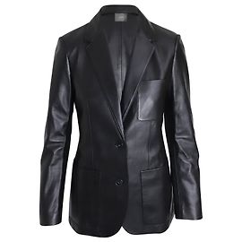 Veste Tailleur Joseph Jacques en Cuir Nappa Noir Noir
