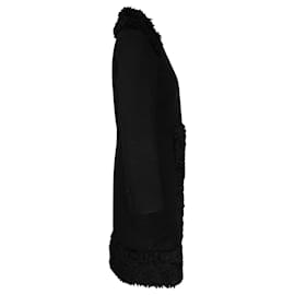 Moschino-Abrigo Moschino de botonadura sencilla en lana virgen negra-Negro