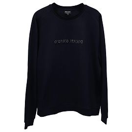 Giorgio Armani Logo-Sweatshirt aus marineblauer Baumwolle Blau Marineblau