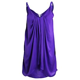 Diane Von Furstenberg-Diane Von Furstenberg Gathered Sleeveless Dress in Purple Polyester-Purple