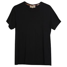 Camiseta com logo Burberry em algodão preto Preto