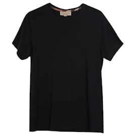 Burberry-Camiseta com logo Burberry em algodão preto-Preto