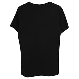 Burberry-Camiseta com logo Burberry em algodão preto-Preto