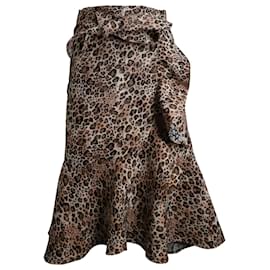 Autre Marque-Johanna Ortiz Cynical Attitude Ruffled Leopard Skirt in Animal Print Polyester-Other