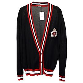 Balmain-Cardigan mit besticktem Abzeichen aus schwarzer Baumwolle Andere