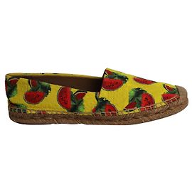 Dolce & Gabbana Watermelon Print Espadrilles in Yellow/red canvas Other Python print