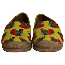 Dolce & Gabbana-Dolce & Gabbana Watermelon Print Espadrilles in Yellow/red canvas-Multiple colors