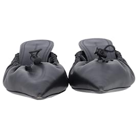 Balenciaga-Balenciaga Scrunch Knife Mules in Black Leather-Black