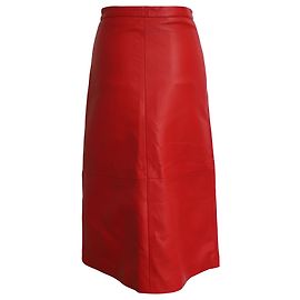 Dsquared2 DSquared² A-Linien-Midirock aus rotem Lammleder Rot