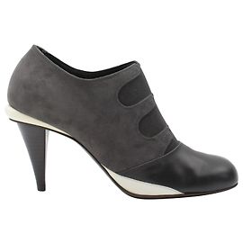 Fendi Gartered Ankle Boots in Grey Suede Grey