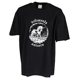 Vêtements-Vetements lined Unicorn T-shirt in Black Cotton-Other