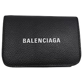 Balenciaga-Minicarteira de dinheiro Balenciaga em couro preto-Preto
