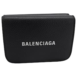 Balenciaga-Balenciaga Mini Cash Wallet in Black Leather-Black