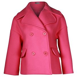 Red Valentino Drop Shoulder Double-Breasted Jacket in Pink Wool Pink