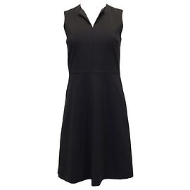 Vestido Theory Miyani com frente dividida em lã elástica preta Preto