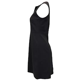 Theory-Theory Miyani Kleid mit geteilter Vorderseite aus schwarzer Stretch-Wolle-Schwarz