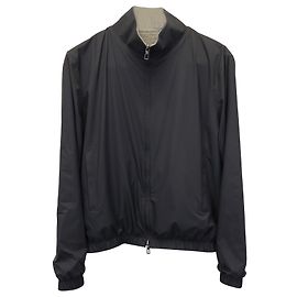 Loro Piana Windmate Reversible Shell Bomber Jacket in Black Nylon Black